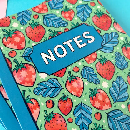 Strawberries Dot Grid Notebook